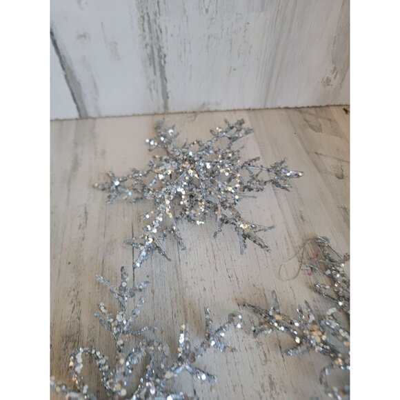 Large silver snowflake ornament Xmas set home decor - Picture 3 of 6